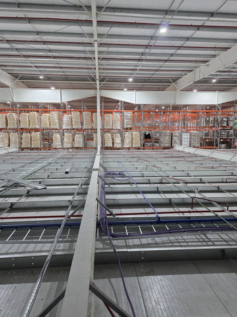 Organización de cableado y bandejas portacables en planta industrial